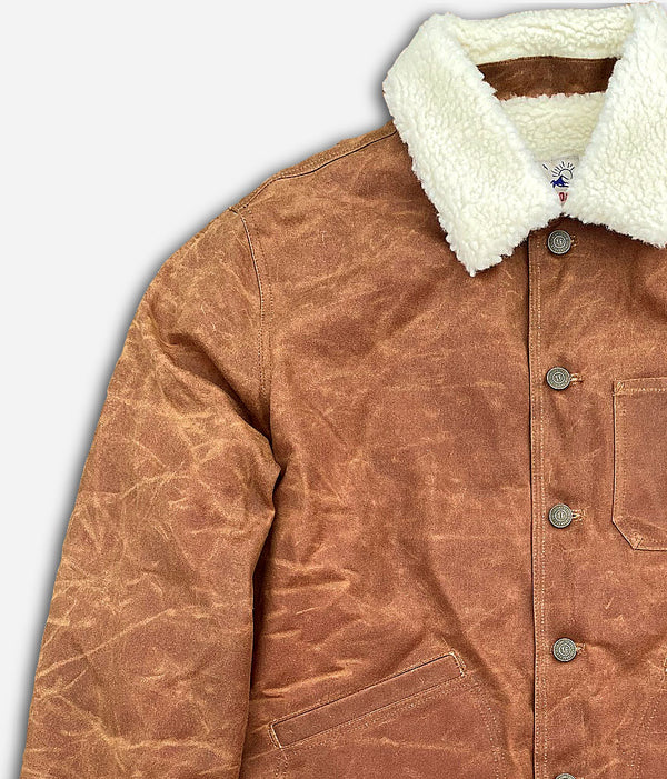Le blouson « Monterey » waxé camel doublé laine