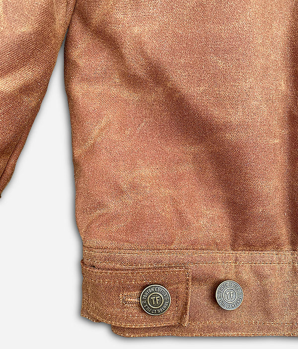 Le blouson « Monterey » waxé camel doublé laine