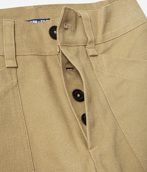 Le pantalon « Arsène » Toile canvas beige lavée