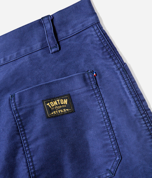 Le pantalon «Arsène Belleville » Moleskine Bleu