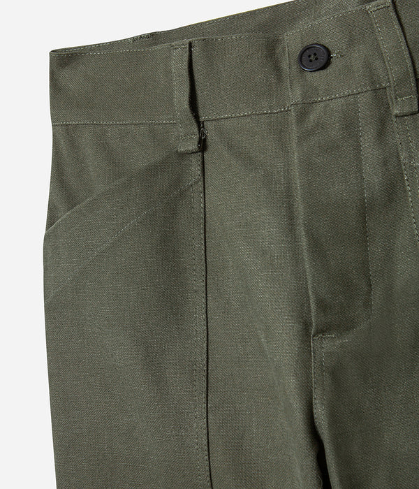 Le pantalon « Arsène » Toile canvas kaki lavée