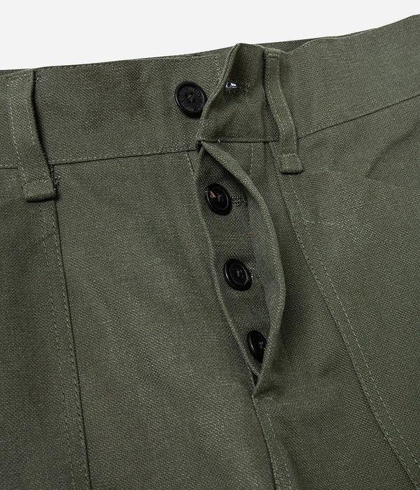Le pantalon « Arsène » Toile canvas kaki lavée