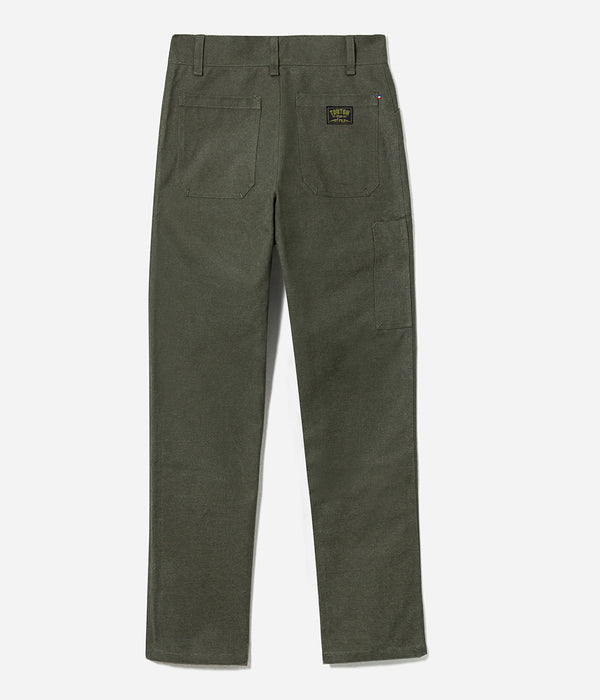 Le pantalon « Arsène » Toile canvas kaki lavée