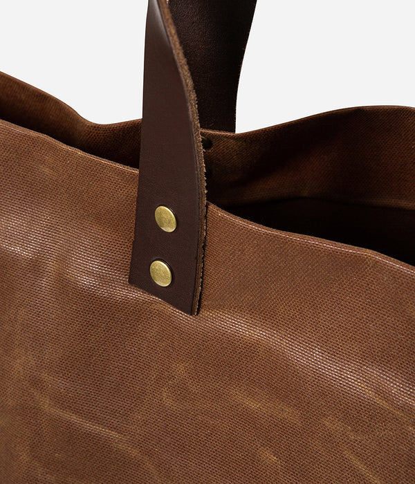 Sac « Cabas » canvas waxé camel