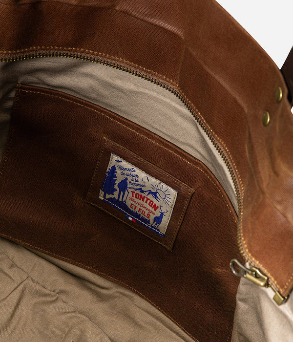Sac « Cabas » canvas waxé camel