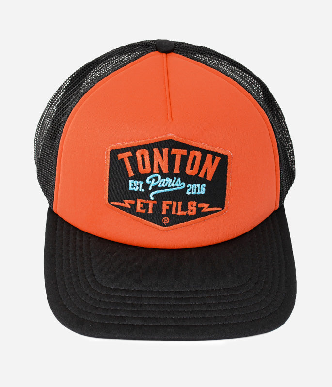 Tonton et Fils - Casquette "Trucker" - coloris Noir-Orange - Vue générale