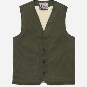 Tonton et Fils - Le gilet homme «Jeannot» doublé mouton - Kaki - Fabriqué en France - Vue générale