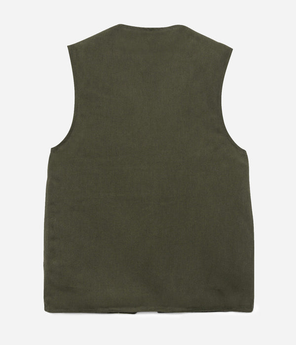 Tonton et Fils - Le gilet homme «Jeannot» doublé mouton - Kaki - Fabriqué en France - Vue de dos