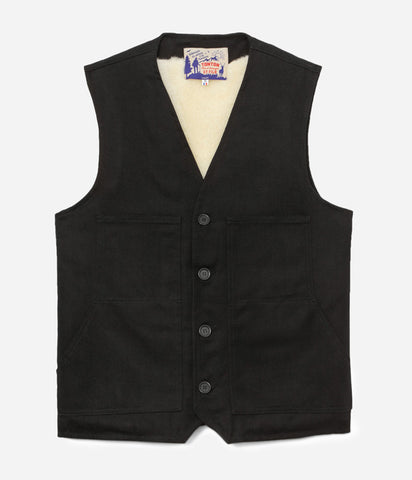 Le gilet «Jeannot» doublé mouton - Noir