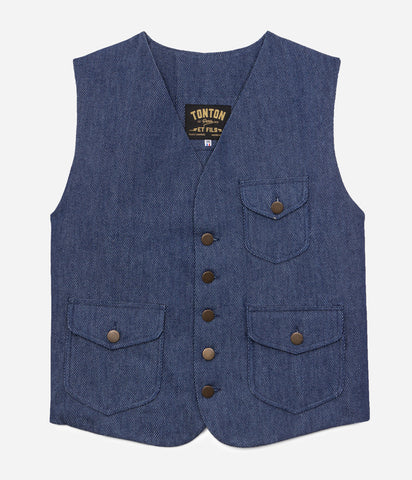 Le gilet «Raoul» indigo