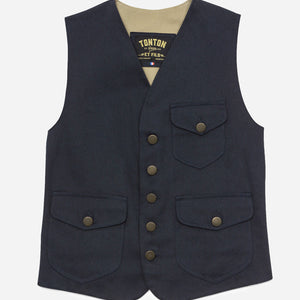Tonton et Fils - Le gilet homme «Raoul» canvas marine et kaki clair - Fabriqué en France - Vue générale