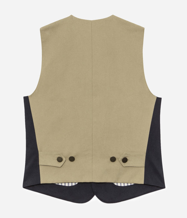 Tonton et Fils - Le gilet homme «Raoul» canvas marine et kaki clair - Fabriqué en France - Vue de dos