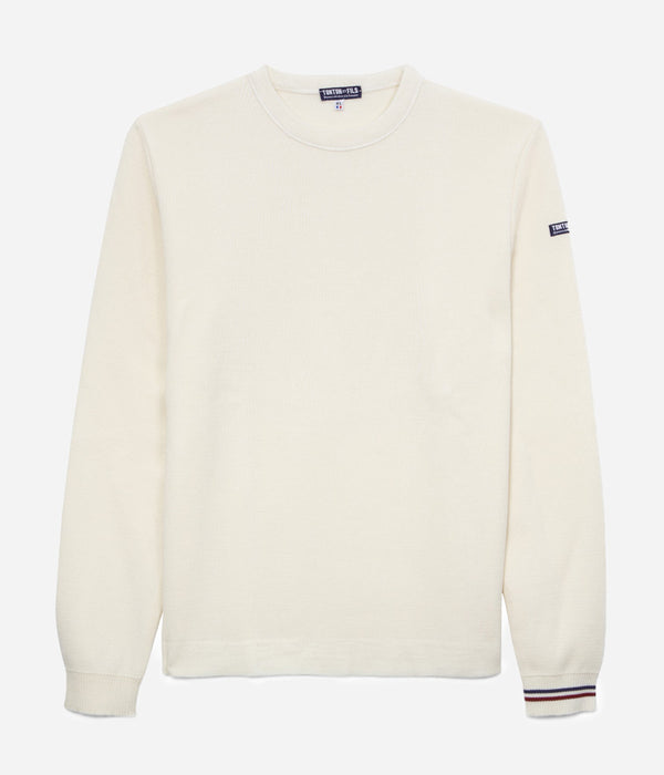 Tonton et Fils - Le pull homme « Cape Cod» écru fabriqué en France - Vue générale