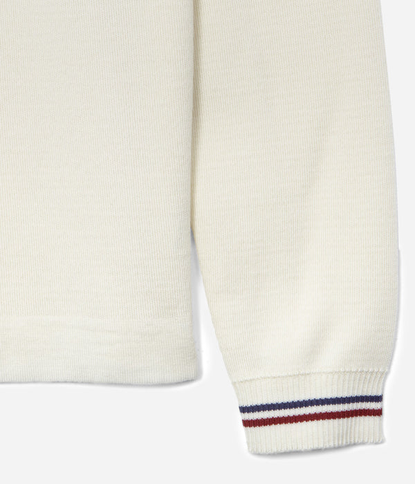 Tonton et Fils - Le pull homme « Cape Cod» écru fabriqué en France - Vue sur le poignet