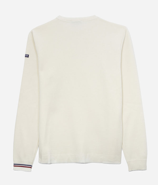Tonton et Fils - Le pull homme « Cape Cod» écru fabriqué en France - Vue de dos