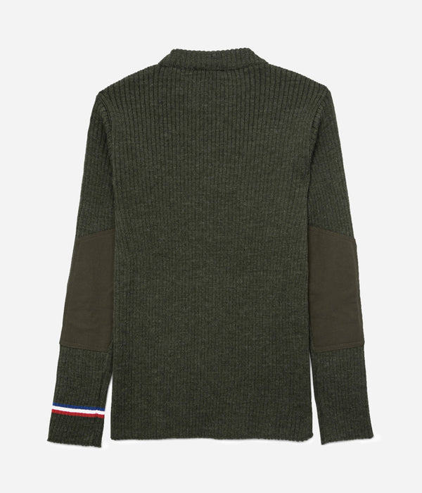 Tonton et Fils - Le pull homme « Commando» kaki fabriqué en France - Vue de dos