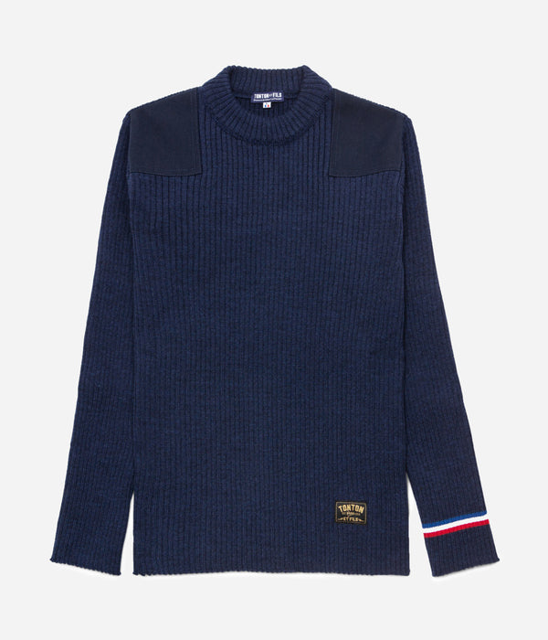 Tonton et Fils - Le pull homme « Commando» marine fabriqué en France - Vue générale