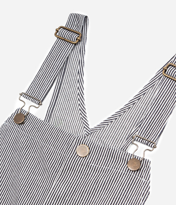 Tonton et Fils - La salopette homme «Billy» Hickory Stripe - Fabriquée en France - Vue sur les bretelles