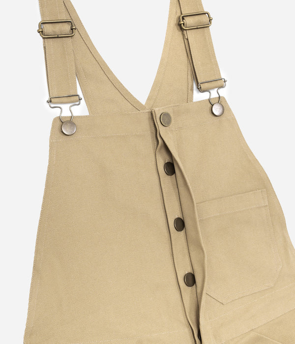 Tonton et Fils - La salopette homme «Billy» Tan fabriquée en France - Vue sur la boutonnière