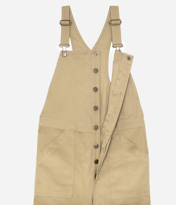 Tonton et Fils - La salopette homme «Billy» Tan fabriquée en France - Vue générale sur la boutonnière