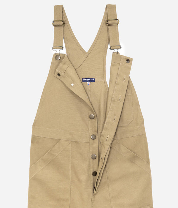 Tonton et Fils - La salopette homme «Billy» Tan fabriquée en France - Vue sur la salopette ouverte