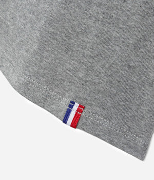 Tonton et Fils - Le tee-shirt manches courtes homme «Can’t stop Buggy» gris chiné et marine - Fabriqué en France - Vue sur l'ourlet du bas