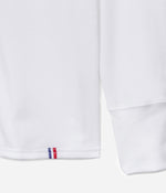 Tonton et Fils - Le tee-shirt homme manches longues "Henley" - Blanc - Fabriqué en France - Vue sur le poignet et l'ourlet du bas