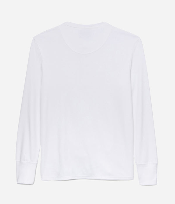 Tonton et Fils - Le tee-shirt homme manches longues "Henley" - Blanc - Fabriqué en France - Vue de dos