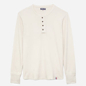 Tonton et Fils - Le tee-shirt homme «Henley» écru manches longues - Fabriqué en France - Vue générale