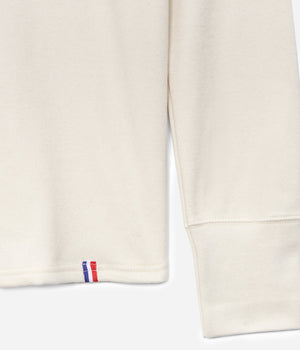 Tonton et Fils - Le tee-shirt homme «Henley» écru manches longues - Fabriqué en France - Vue sur le poignet et l'ourlet du bas