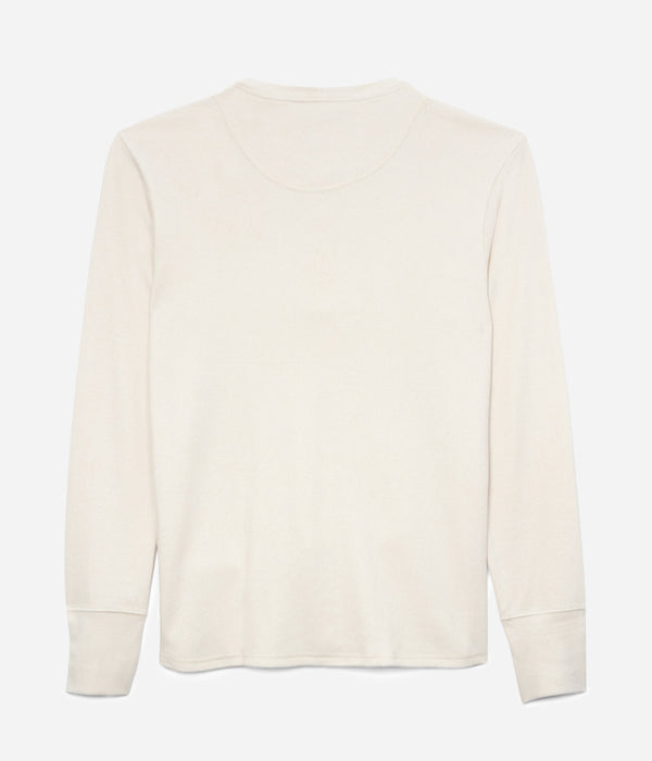 Tonton et Fils - Le tee-shirt homme «Henley» écru manches longues - Fabriqué en France - Vue de dos