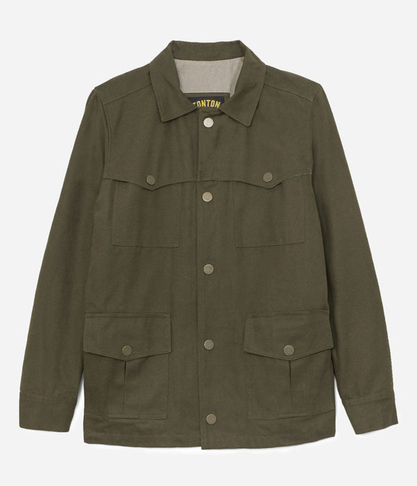 Tonton et Fils - La veste homme «Achille» canvas olive - Fabriquée en France - Vue générale