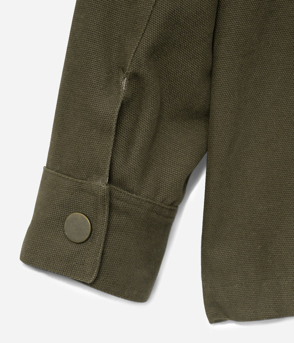 Tonton et Fils - La veste homme «Achille» canvas olive - Fabriquée en France - Vue sur un poignet