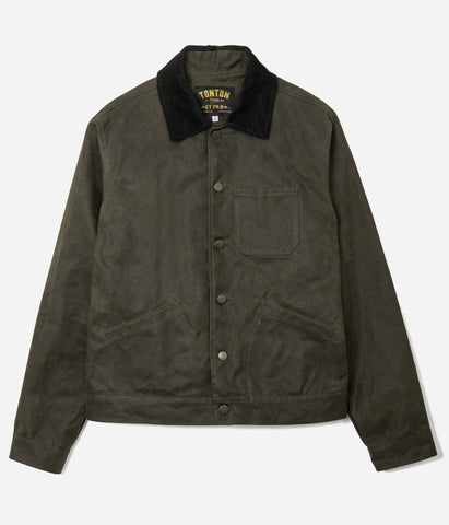Le blouson «Monterey» canvas waxé kaki et doublure polycoton