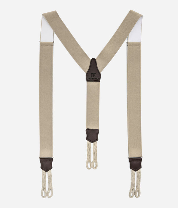 Tonton et Fils - Les bretelles "Hercule" Beige moyen fabriquée en France - Vue de dos