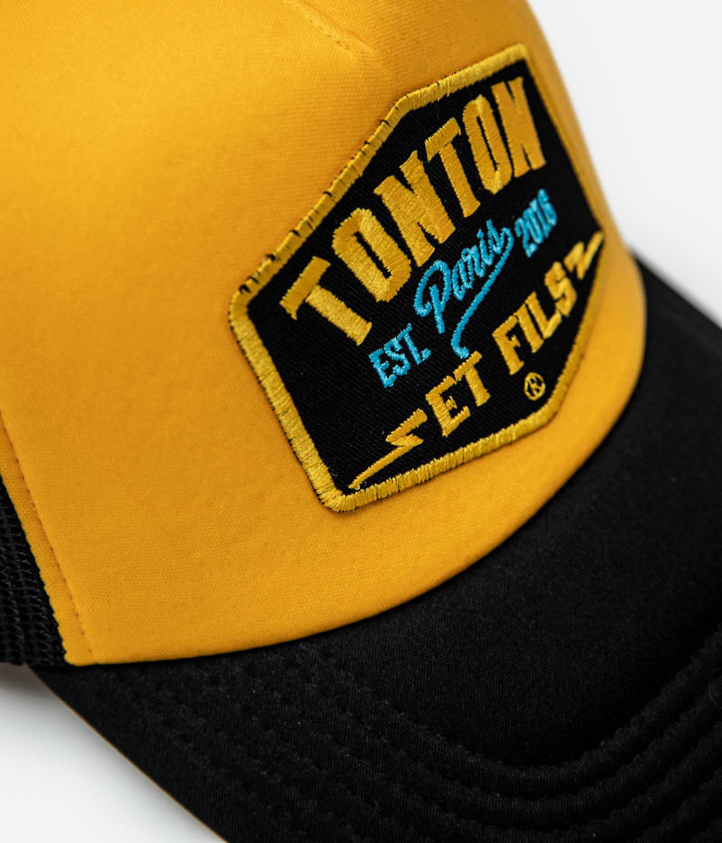 Tonton et Fils - Casquette "Trucker" - Face avant coloris Noir - orange