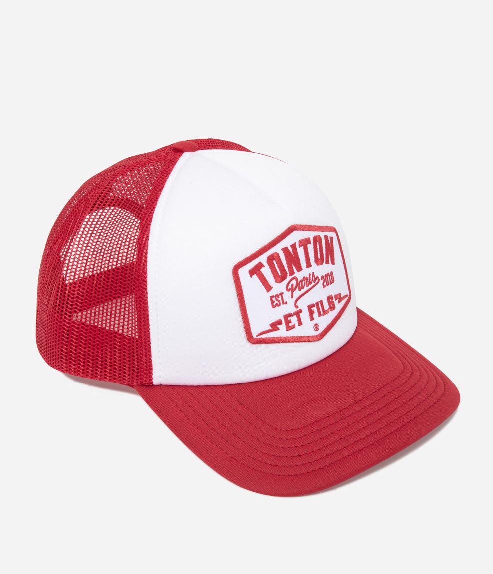 Tonton et Fils - Casquette "Trucker" - coloris Rouge-Blanc - Vue générale