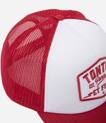 Tonton et Fils - Casquette "Trucker" - coloris Rouge-Blanc - Zoom sur filet