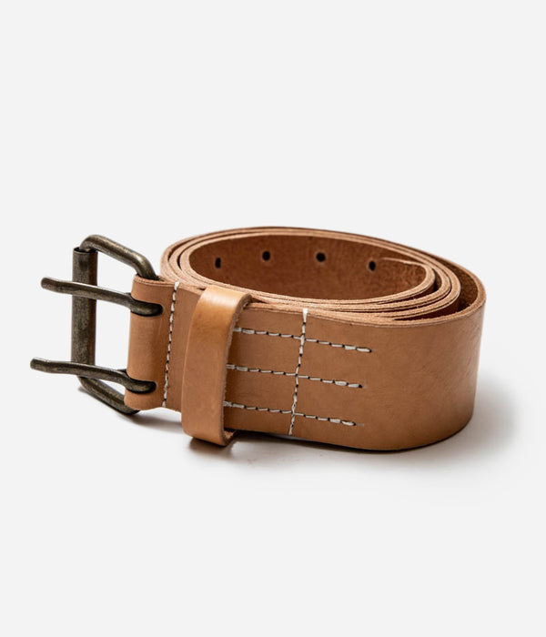 Tonton et Fils - Ceinture "Pousse cailloux" fauve - Fabriquée en France - Vue de face