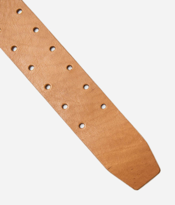 Tonton et Fils - Ceinture "Pousse cailloux" fauve - Fabriquée en France - Vue générale du bout de la ceinture