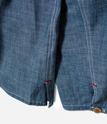 Tonton et Fils - La chemise homme "Arromanches" - Denim chambray clair - Fabriquée en France - Zoom sur détail