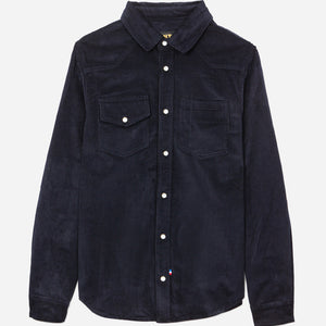 Tonton et Fils - La chemise Homme «Jimmy» velours Marine fabriquée en France - Vue générale