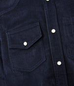 Tonton et Fils - La chemise Homme «Jimmy» velours Marine fabriquée en France - Vue sur une poche poitrine