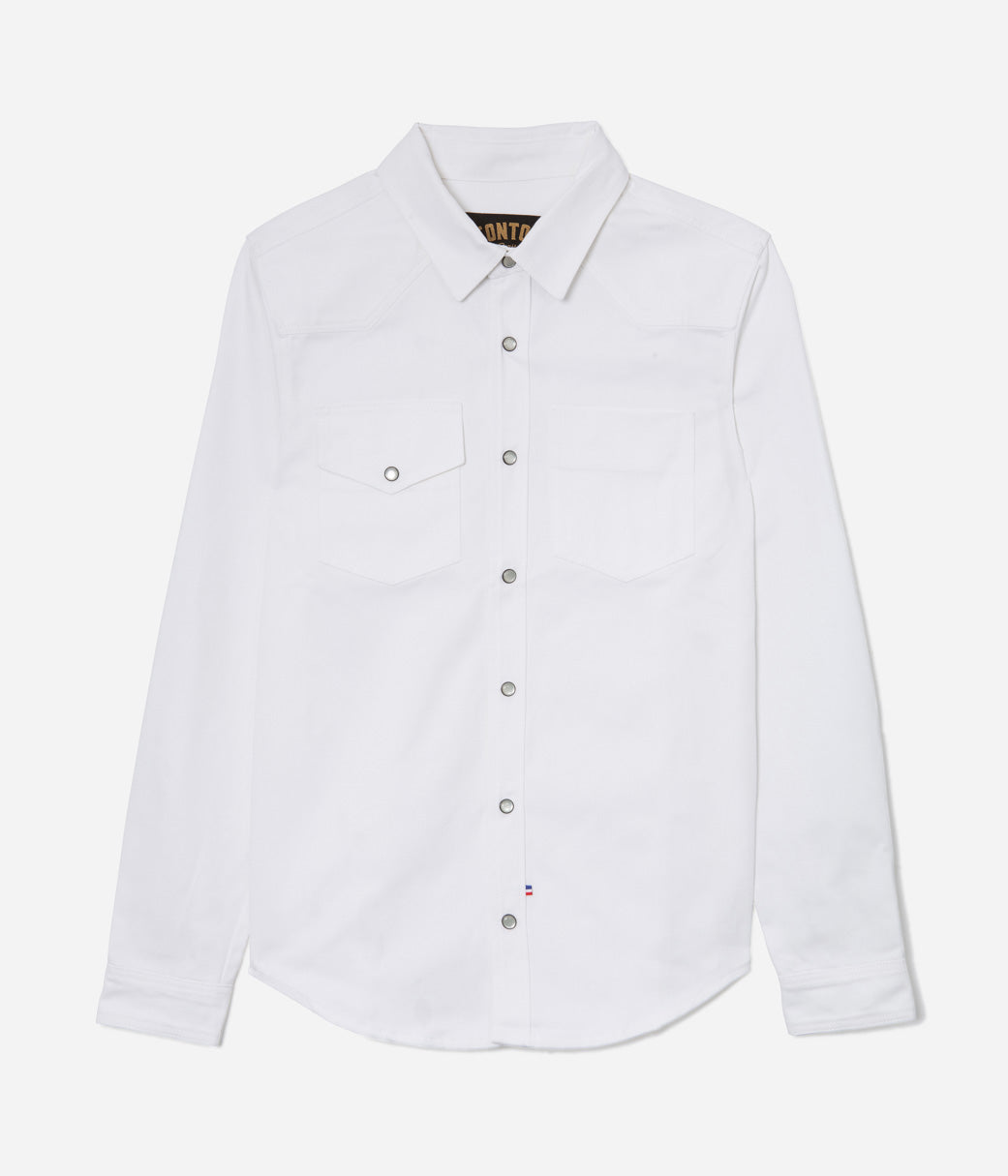 Tonton et Fils - La chemise «Jimmy» twill blanc - Fabriquée en France - Vue générale