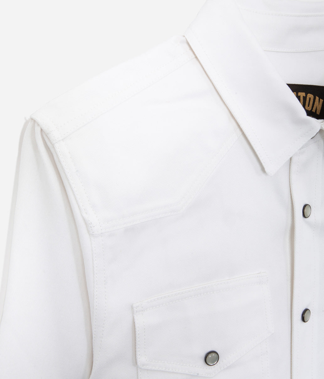 Tonton et Fils - La chemise «Jimmy» twill blanc - Fabriquée en France - Vue de l'emmenchure 