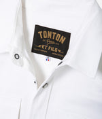 Tonton et Fils - La chemise «Jimmy» twill blanc - Fabriquée en France - Vue sur le col