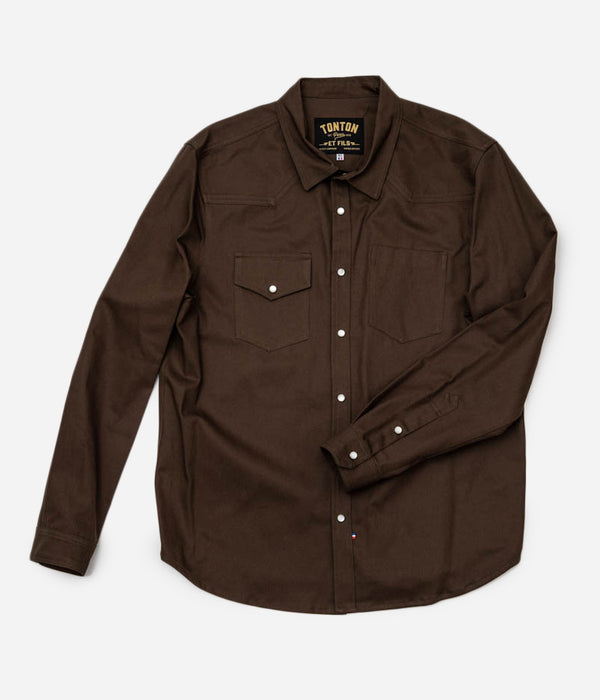 Tonton et Fils - Chemise Jimmy twill olive - Fabriquée en France - Vue générale
