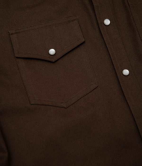 Tonton et Fils - Chemise Jimmy twill olive - Fabriquée en France - Zoom sur la popche boutonnée