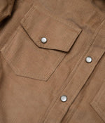 Tonton et Fils - La chemise «Jimmy» twill velours beige - Fabriquée en France - Zoom sur la poche