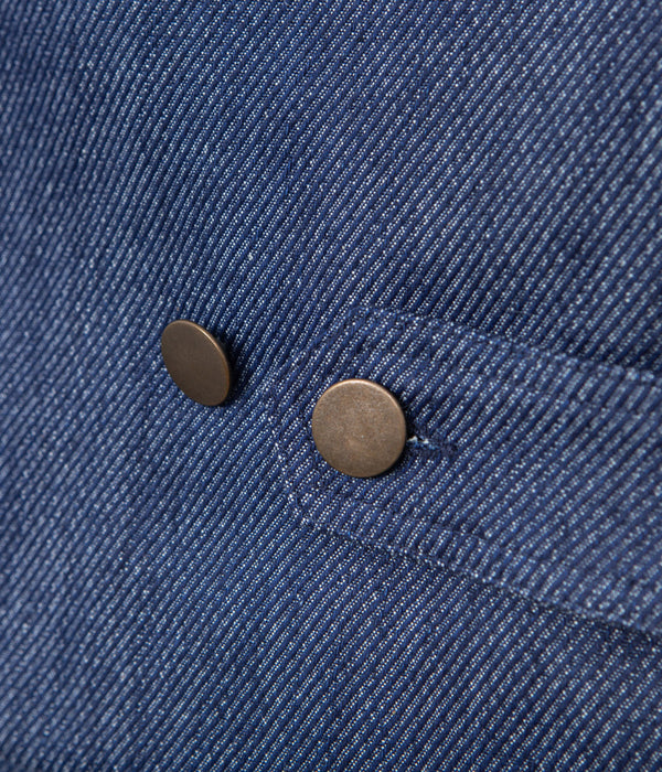 Tonton et Fils - Le gilet homme «Raoul» indigo fabriqué en France - Vue sur les pattes latérales